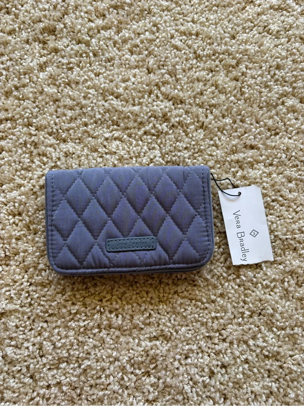 Vera Bradley RFID Small Bifold Wallet Carbon Gray NWT - Picture 2 of 8